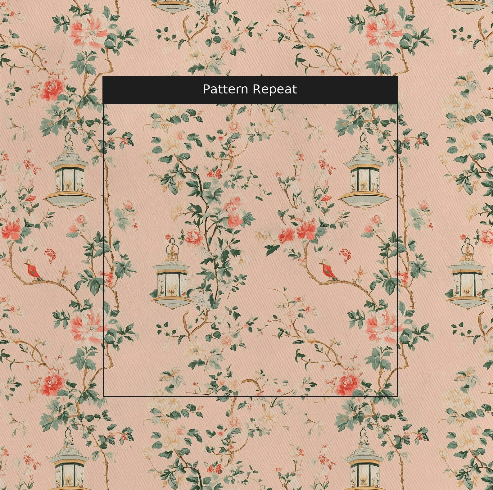 Lantern Lit Fabric by the Yard — pattern repeat