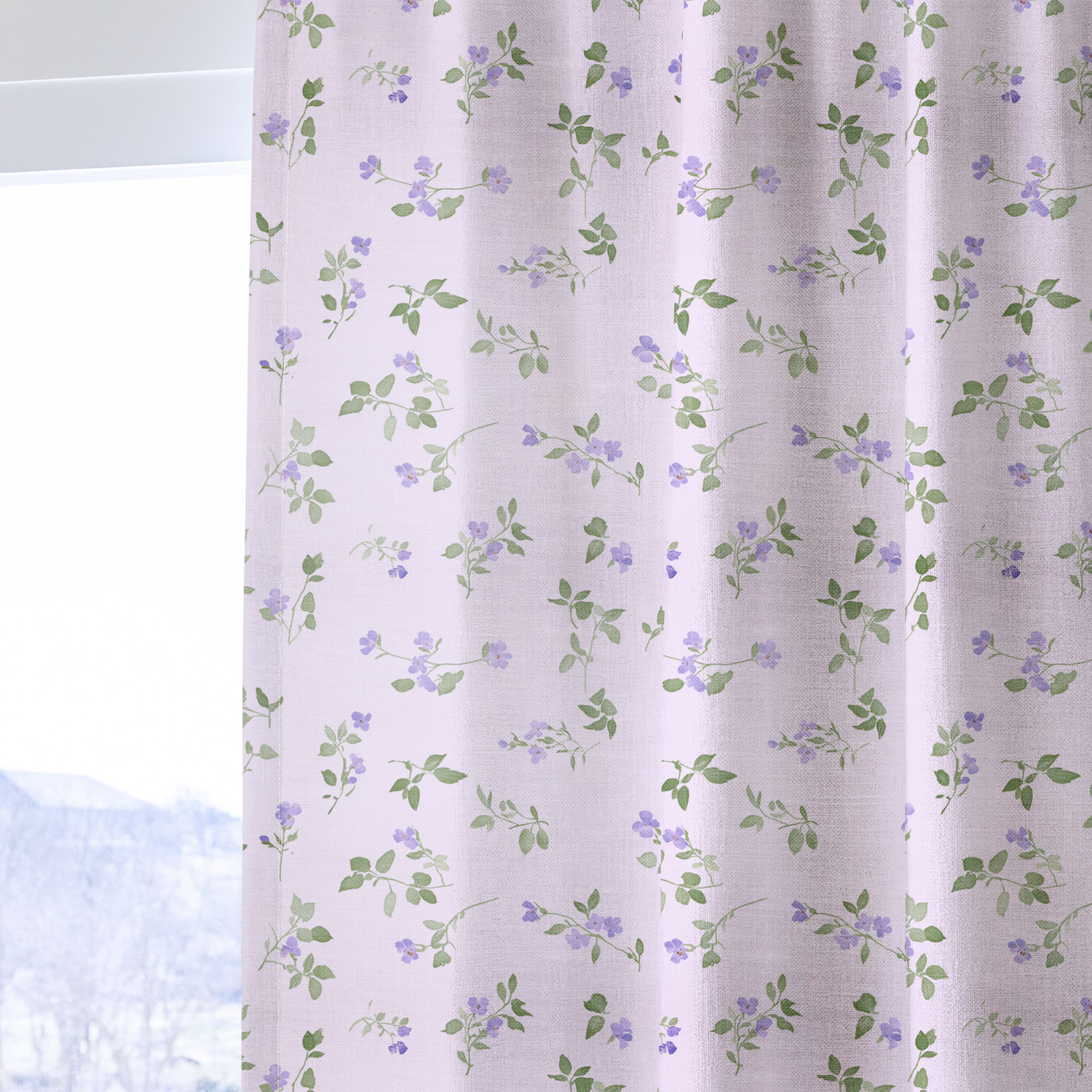 Blush Pansy - Drapery — one panel