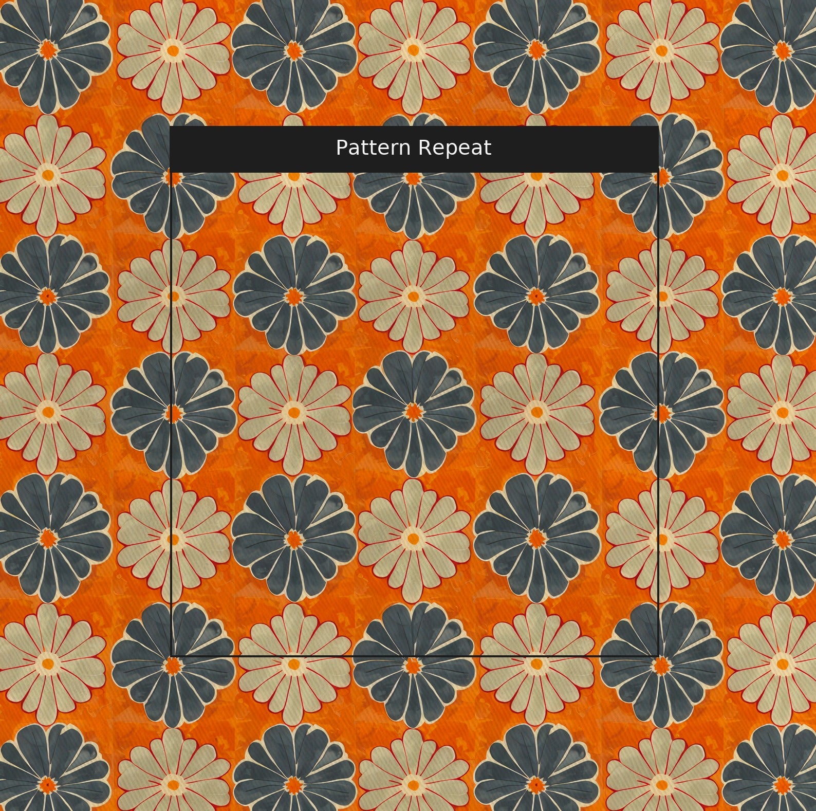Autumn Zinnia Fabric by the Yard — pattern repeat