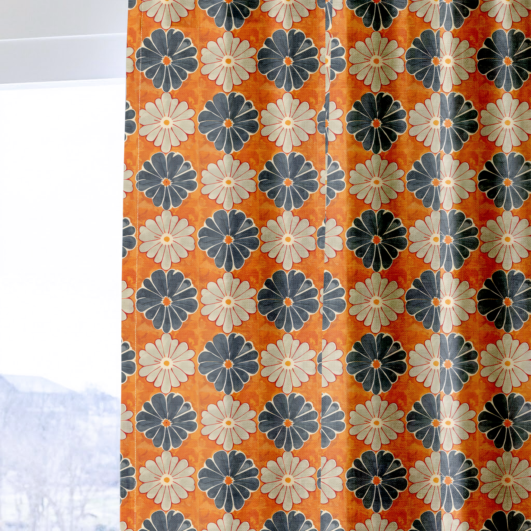 Autumn Zinnia - Drapery — one panel