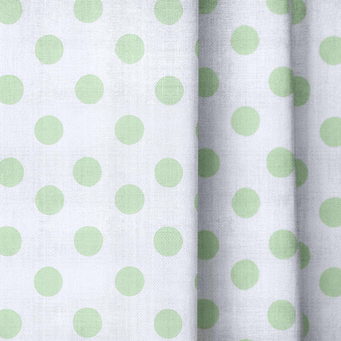 Classic Green Dots - Drapery — close up