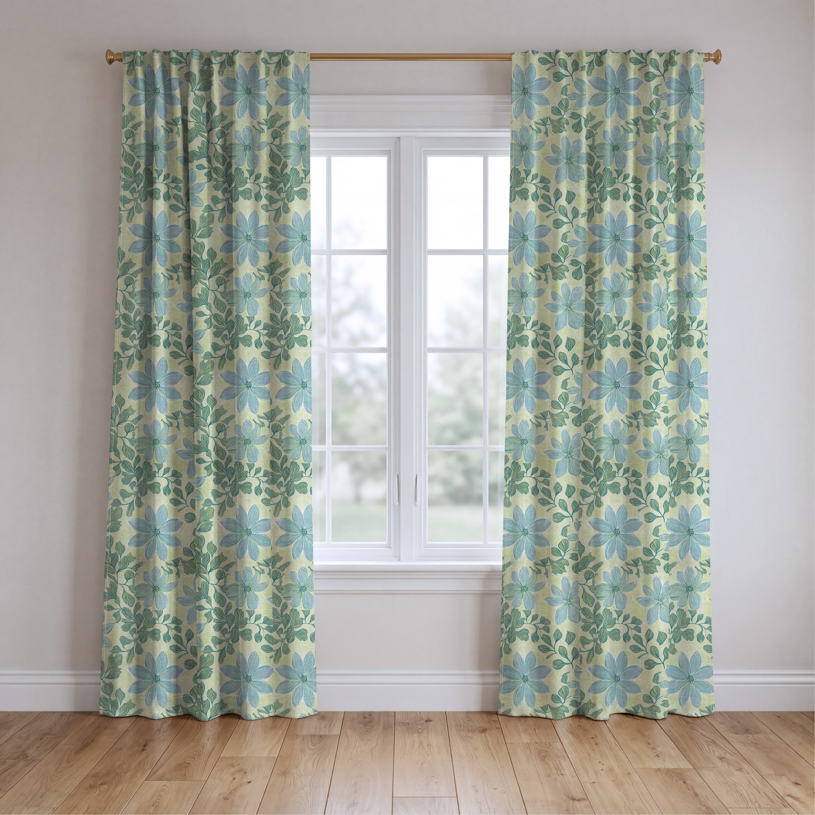 Pistachios - Drapery — two panels