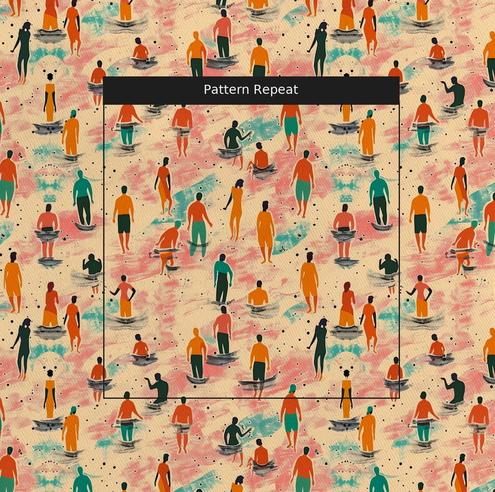 Sandy Shores Gathering Fabric by the Yard — pattern repeat