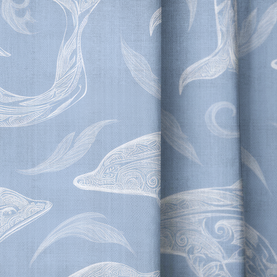 Swim With Dolphins - Drapery — close up