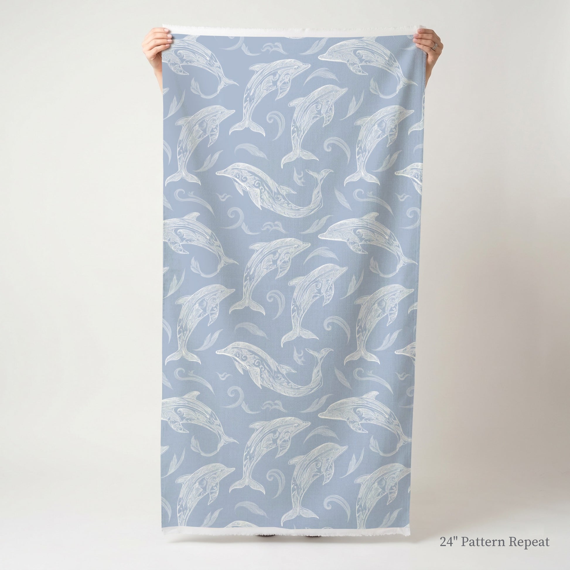 Swim With Dolphins Fabric by the Yard