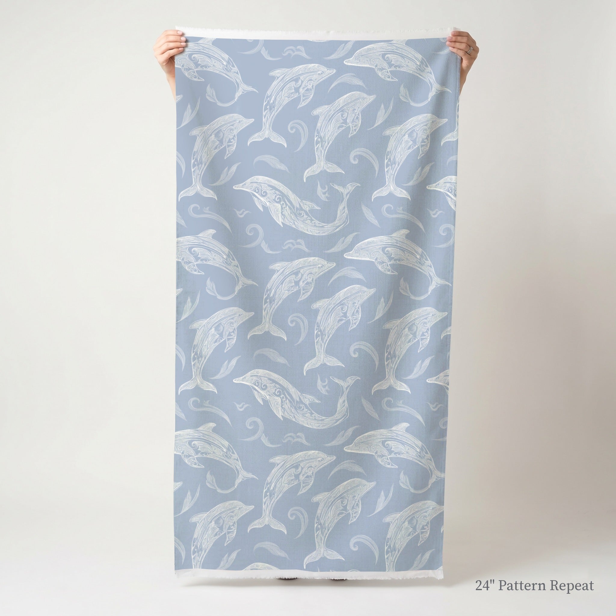 Swim With Dolphins Fabric by the Yard