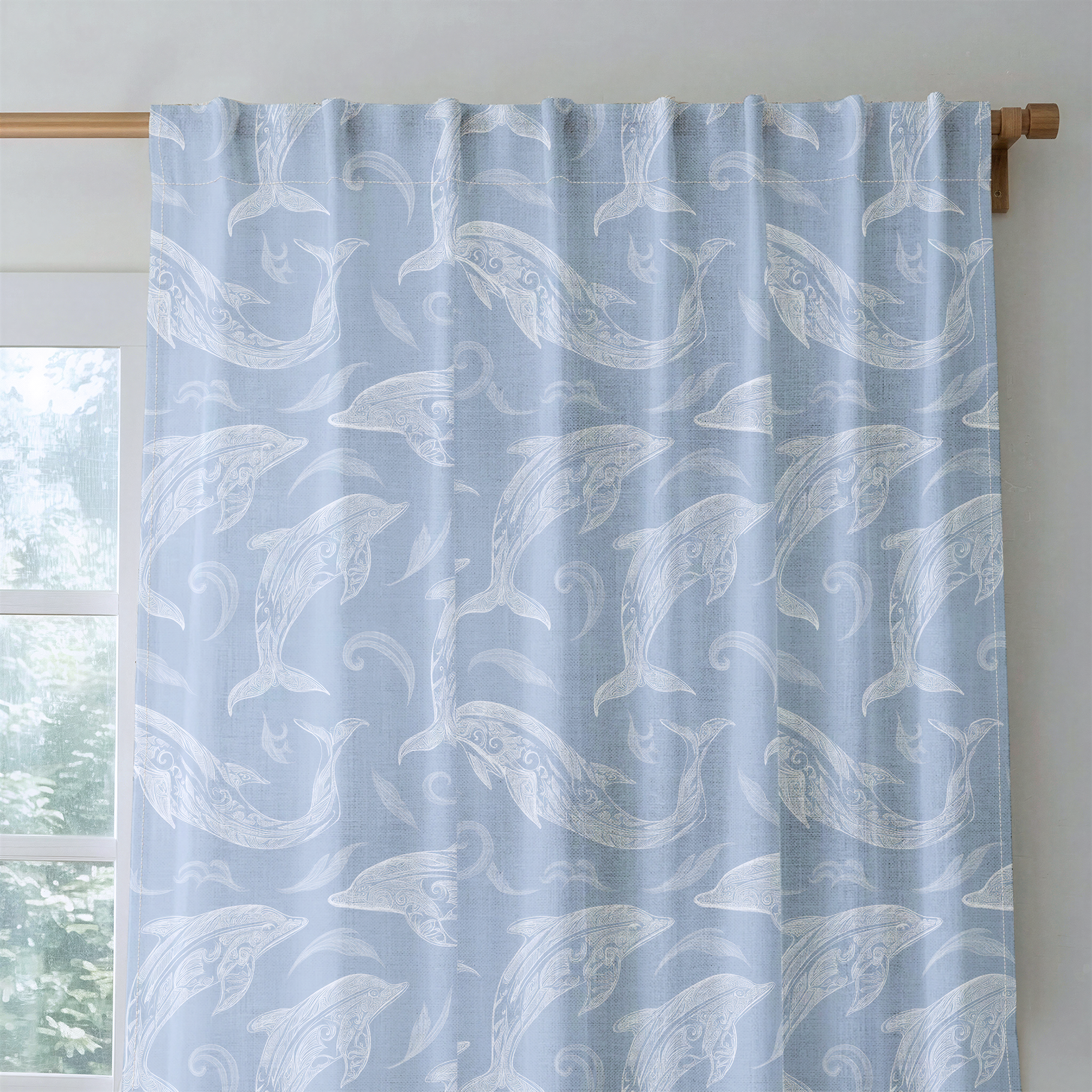 Swim With Dolphins - Drapery — rod