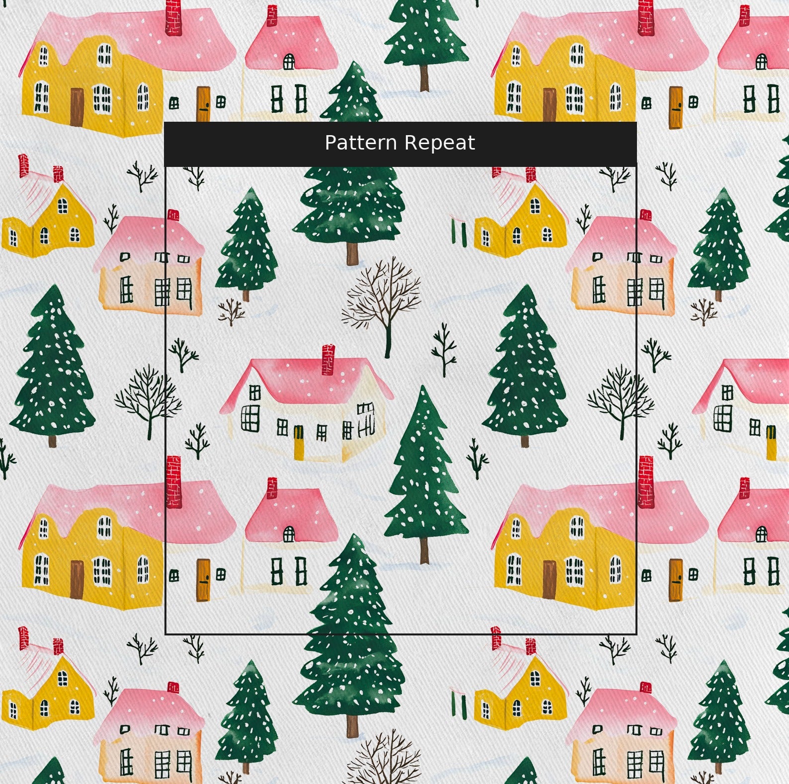 Aspen Village Fabric by the Yard — pattern repeat