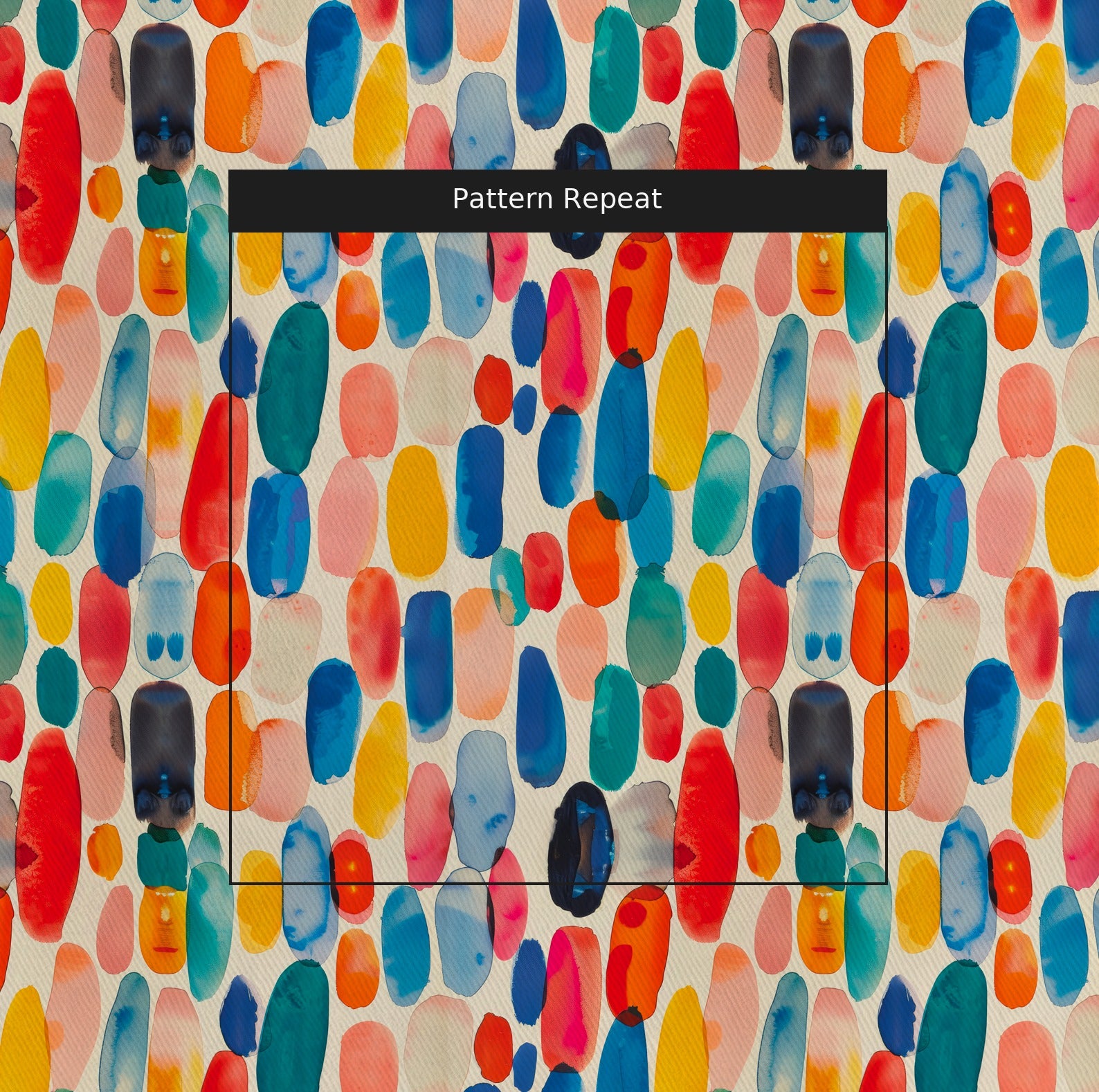 Alexa's Aquarelle Fabric by the Yard — pattern repeat