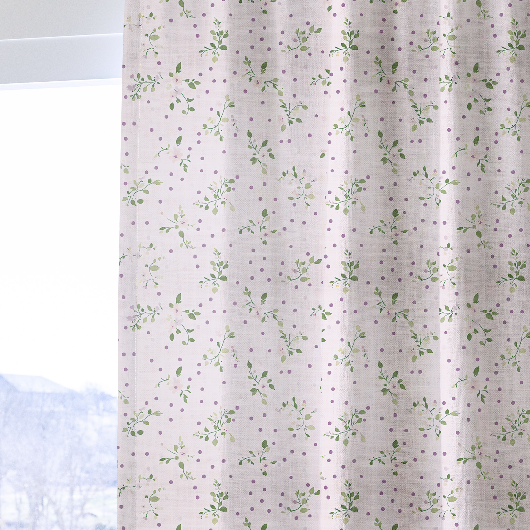 Dotted Garden - Drapery — one panel