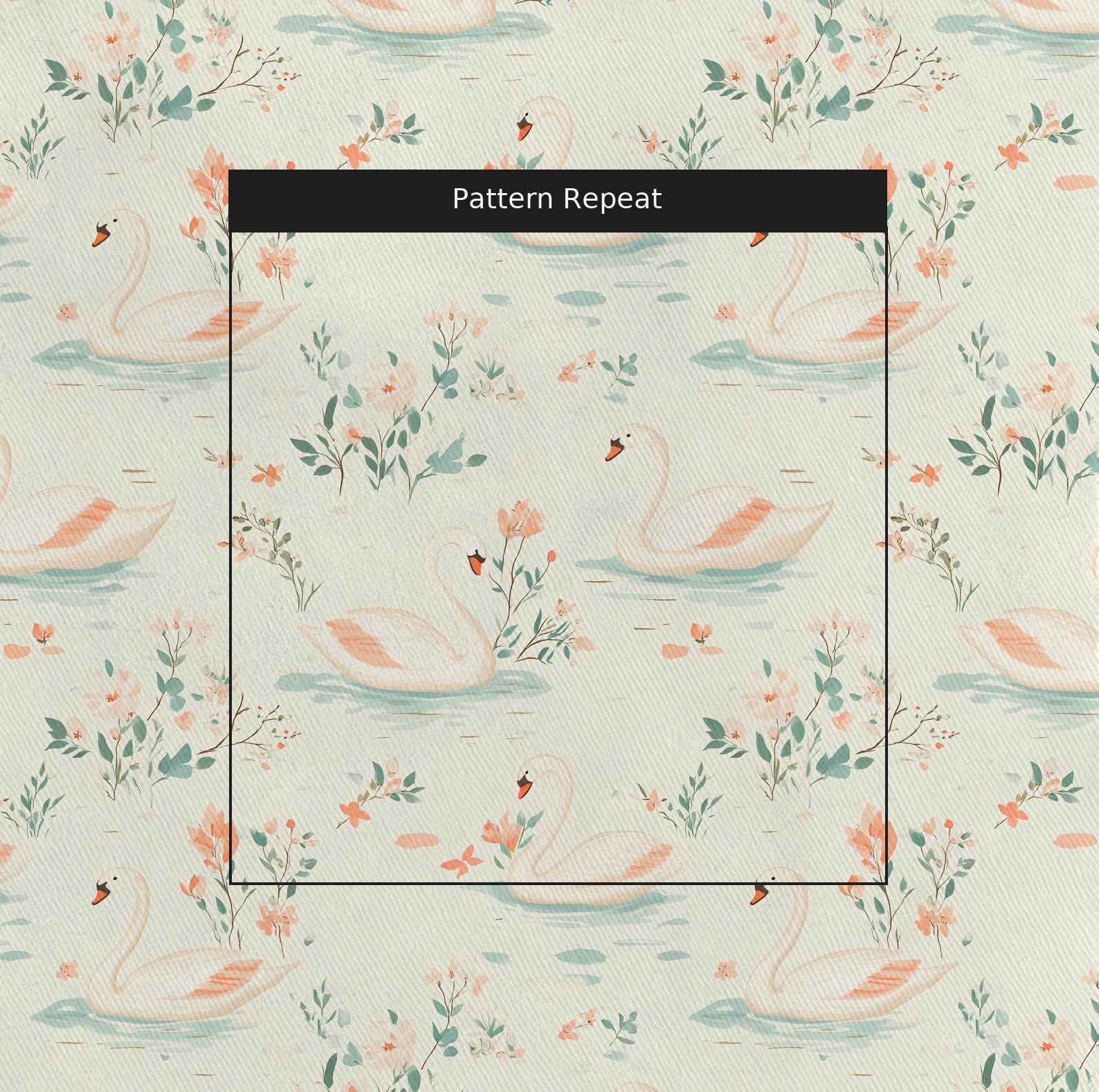 Swan Lake Fabric by the Yard — pattern repeat