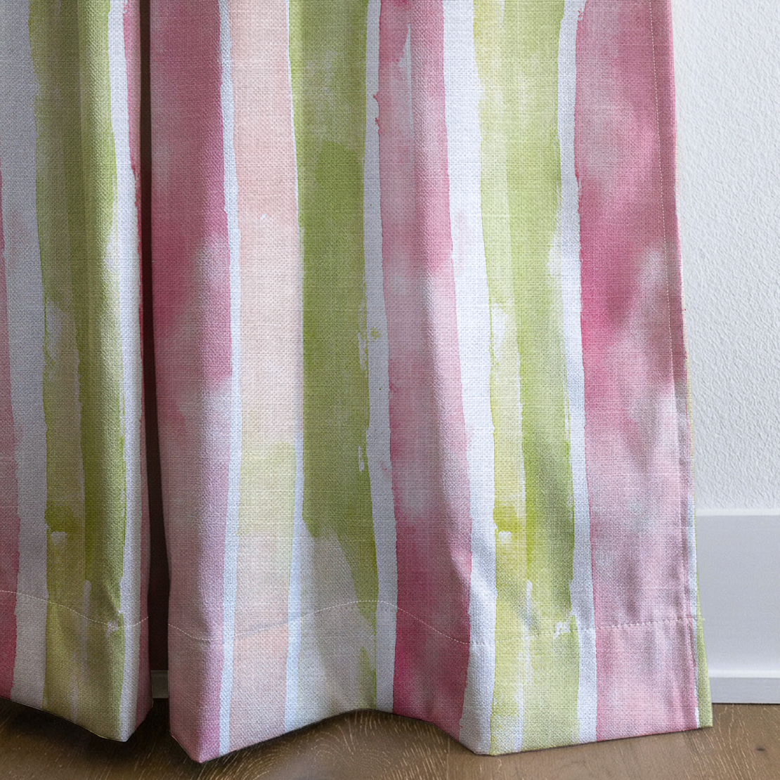 Striped Meadow - Drapery — corner closeup