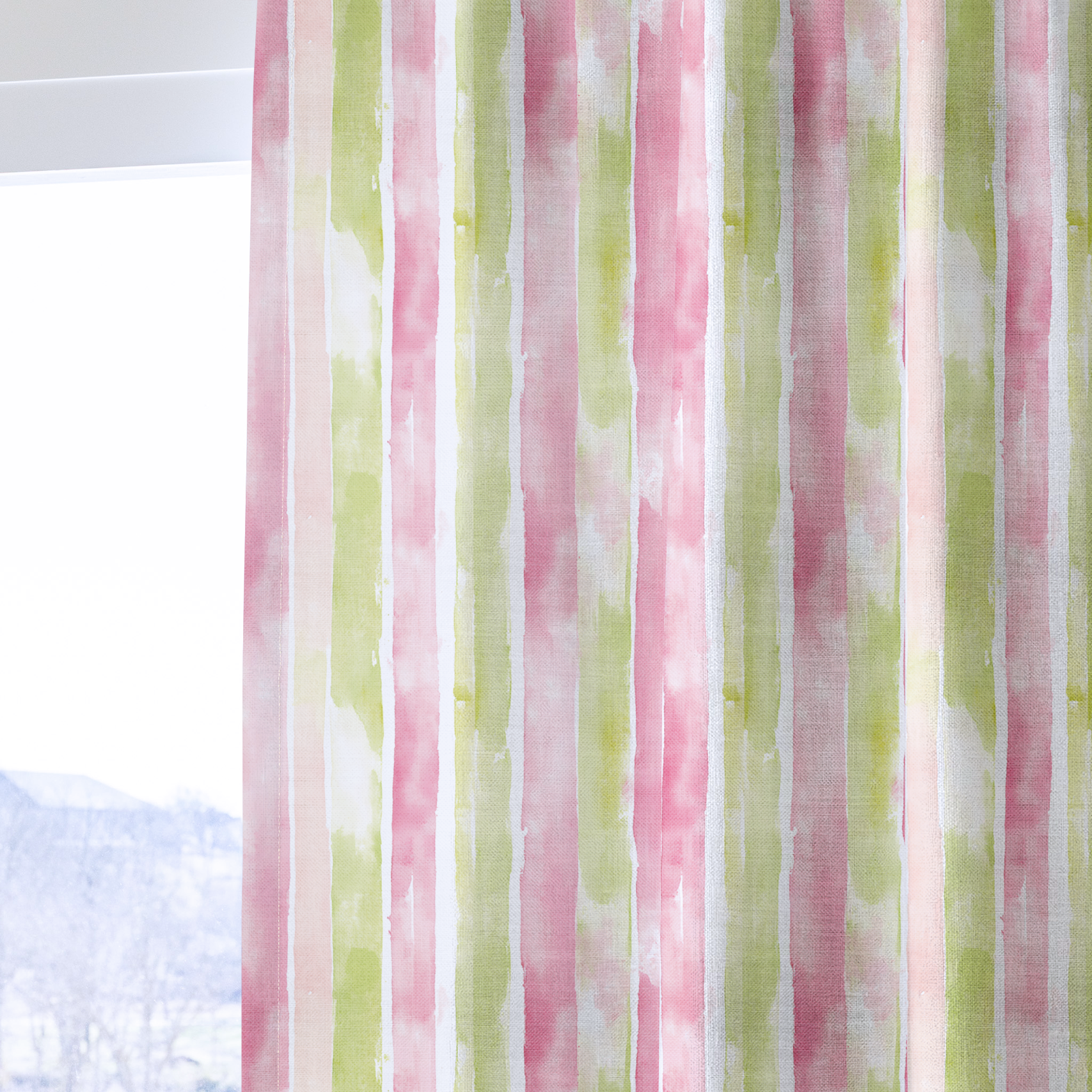 Striped Meadow - Drapery — one panel