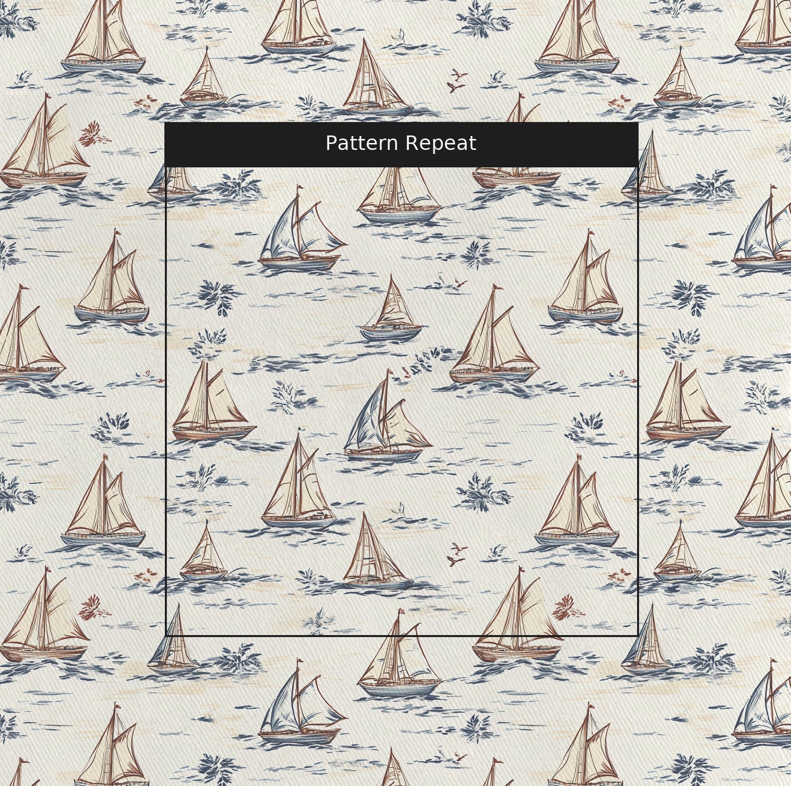 Bay Wind Fabric by the Yard — pattern repeat