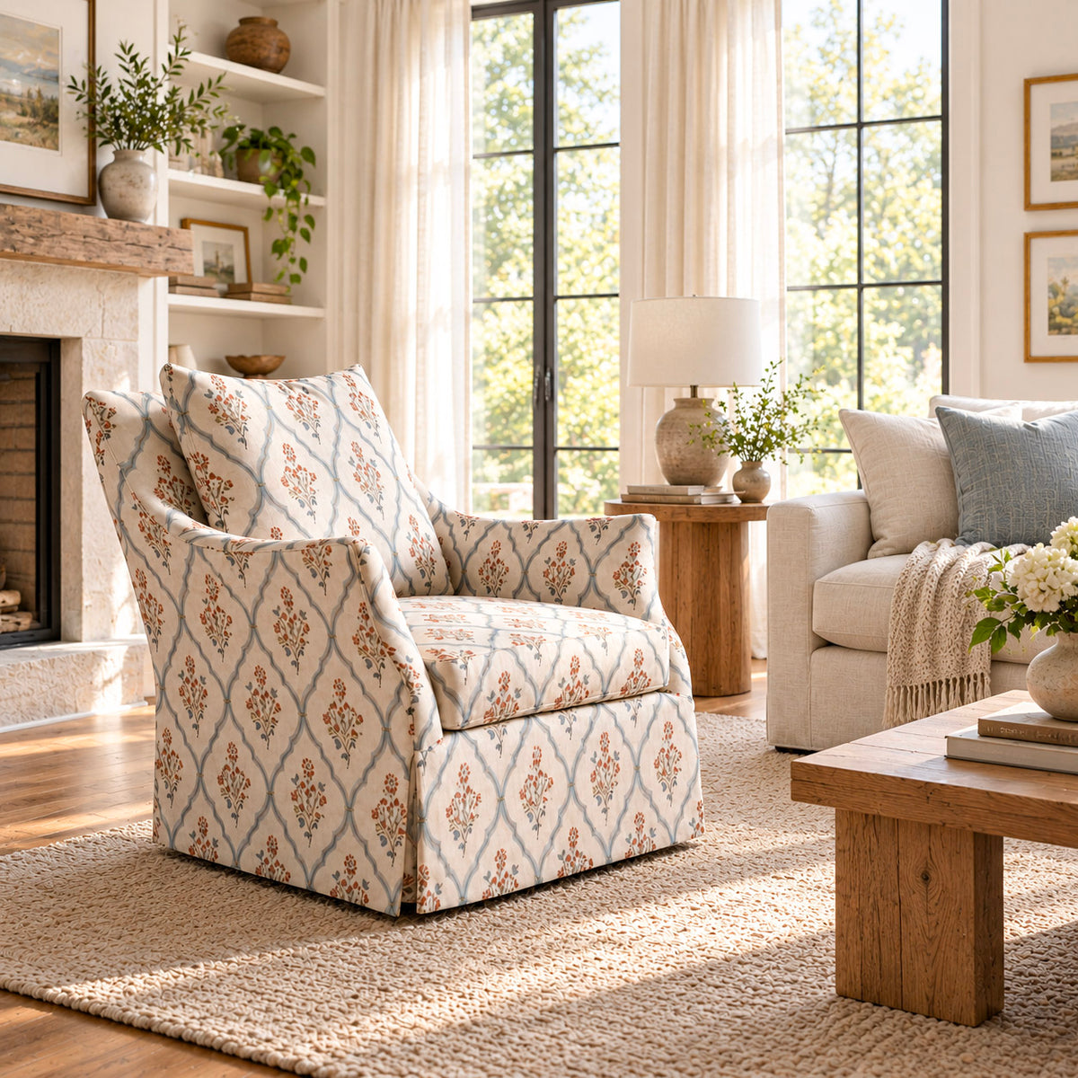 The Eleanor Chair in Chambray Tiles