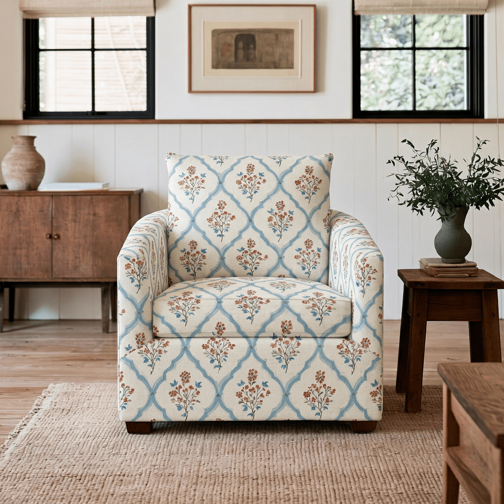 The Grace Chair in Chambray Tiles