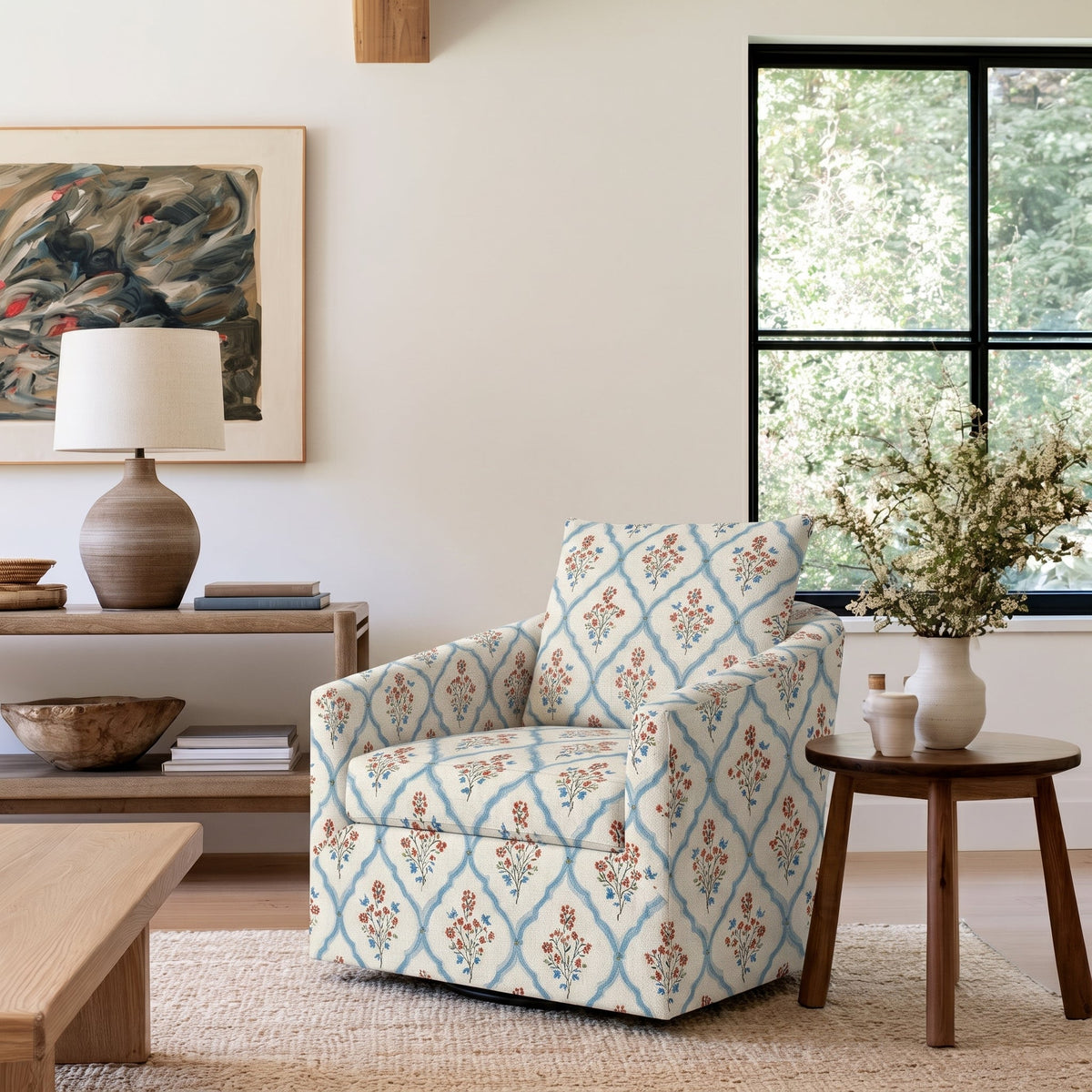 The Grace Chair in Chambray Tiles