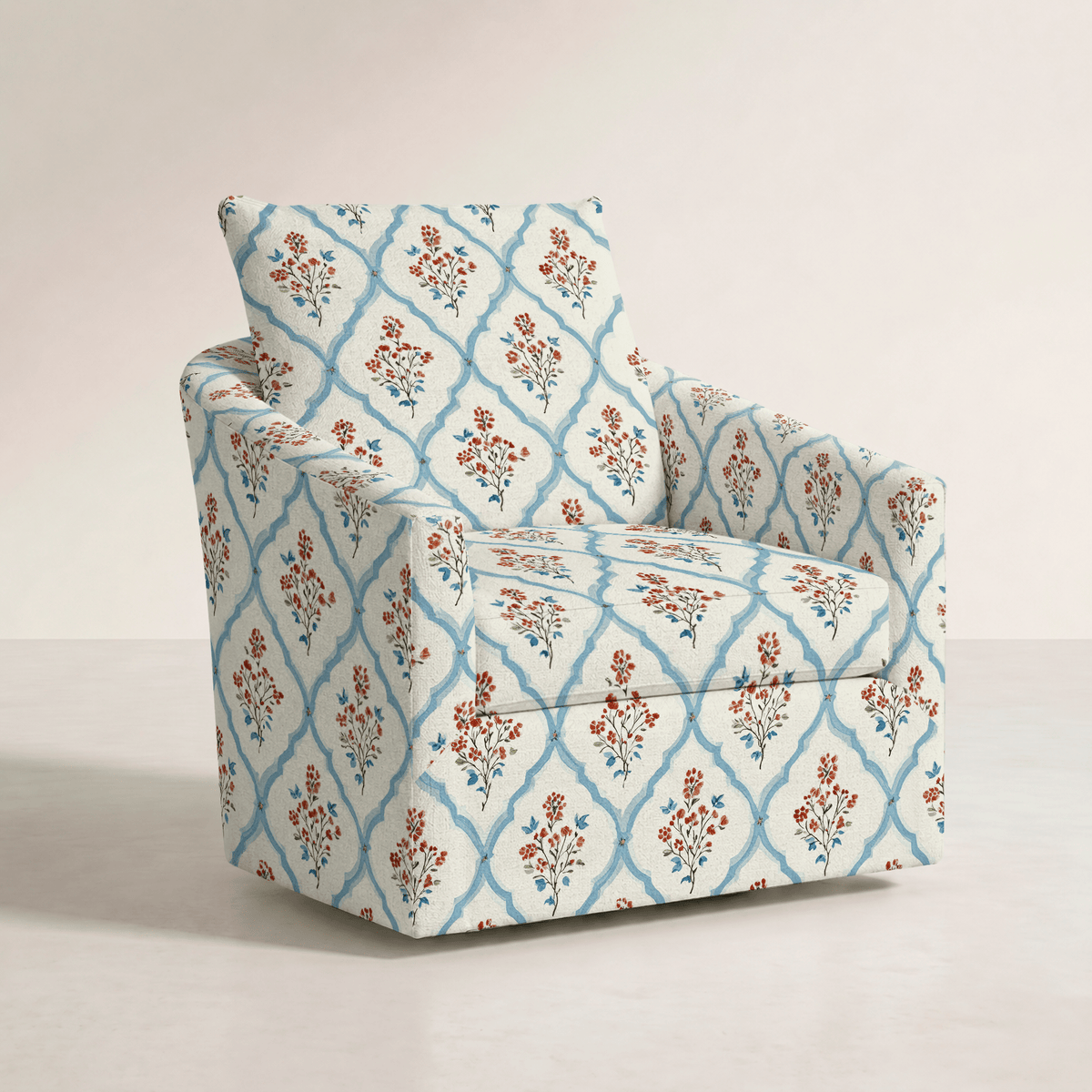 The Grace Chair in Chambray Tiles - Lemon Park