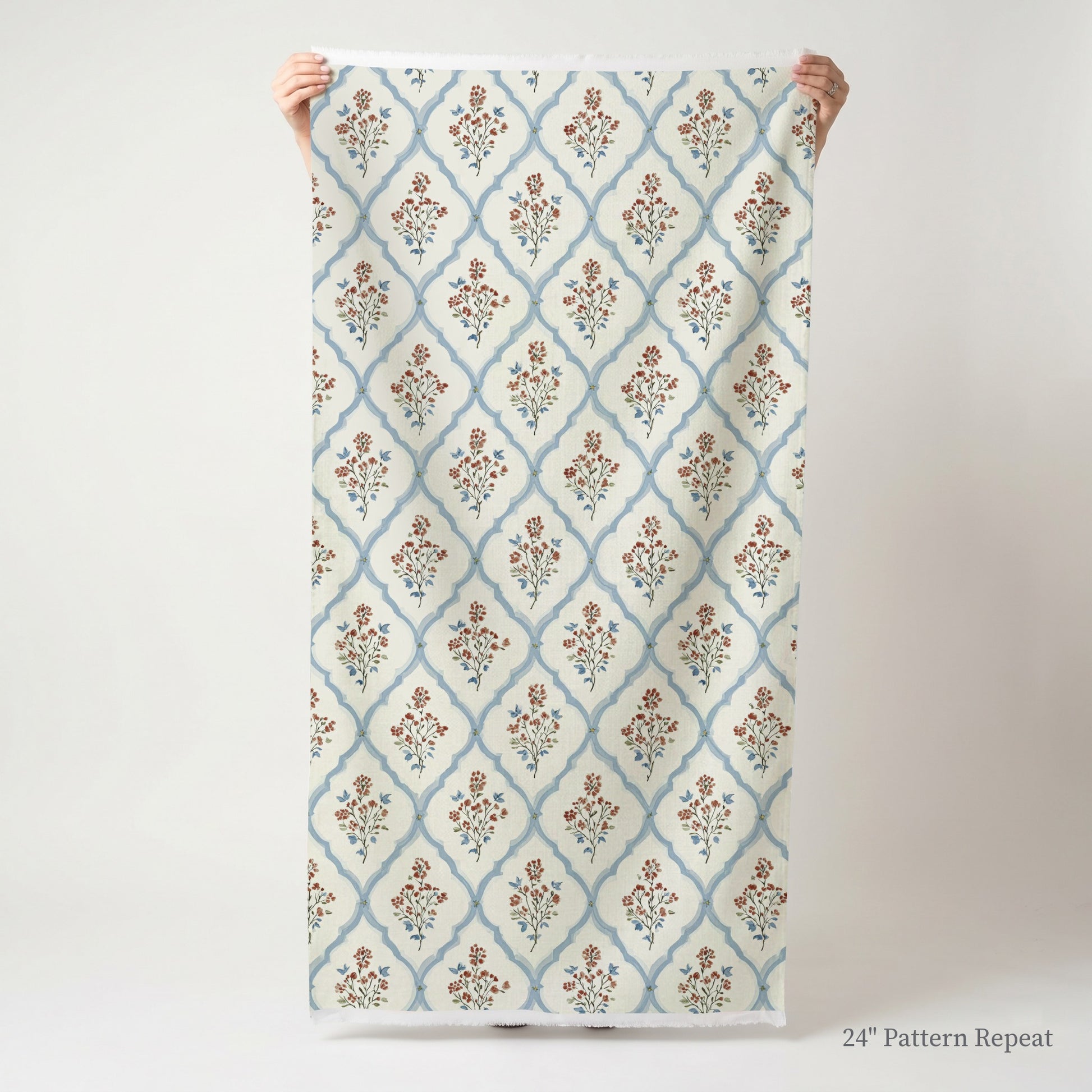 Chambray Tiles Fabric by the Yard