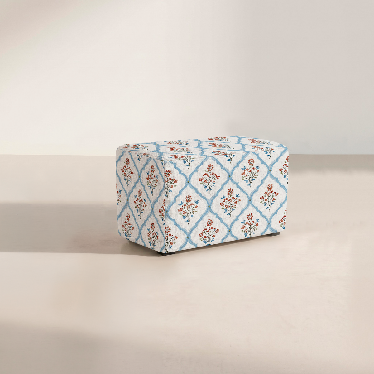 The Josephine Ottoman in Chambray Tiles