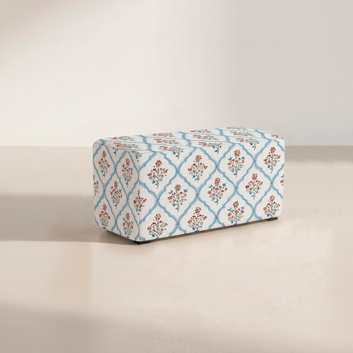 The Josephine Ottoman in Chambray Tiles