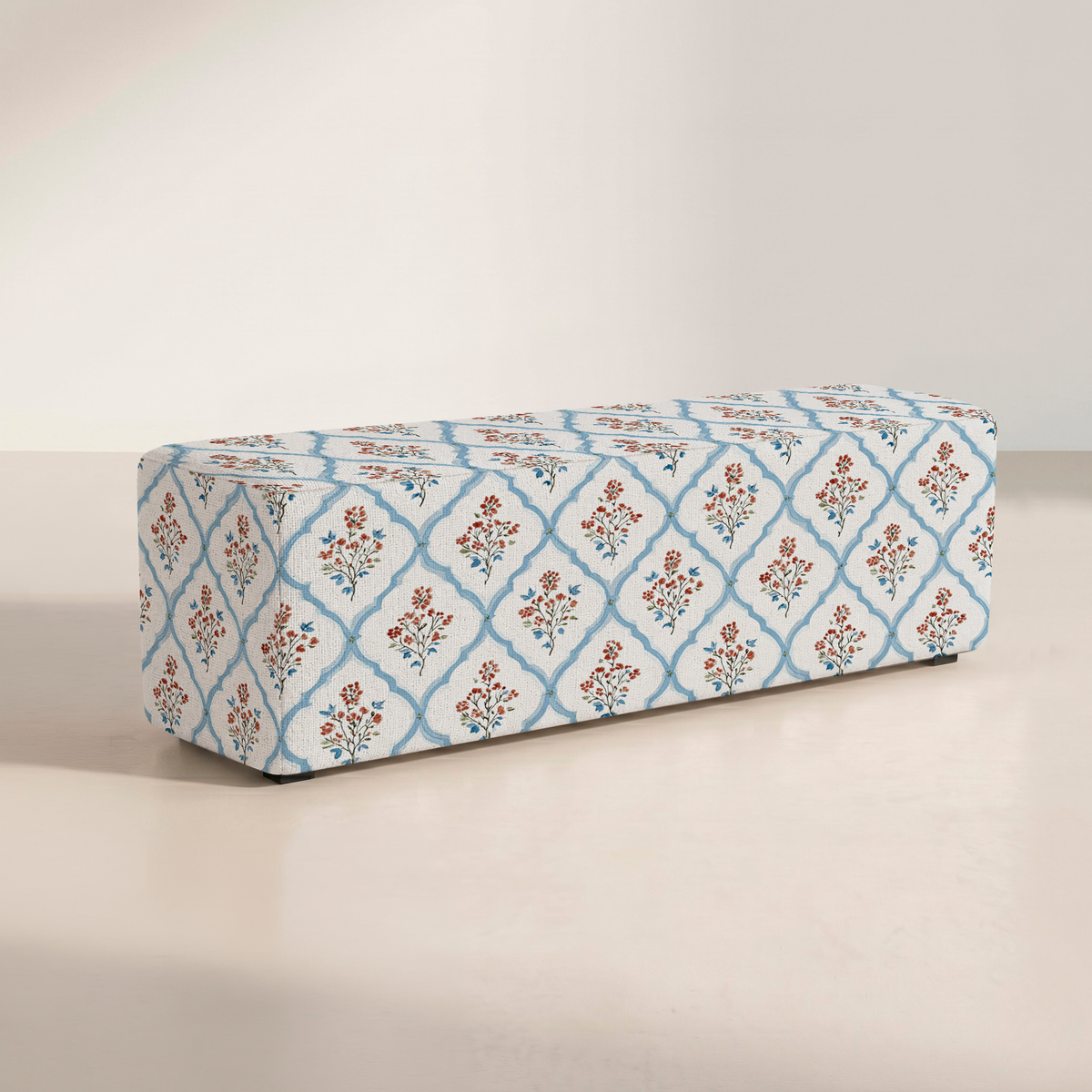 The Josephine Ottoman in Chambray Tiles