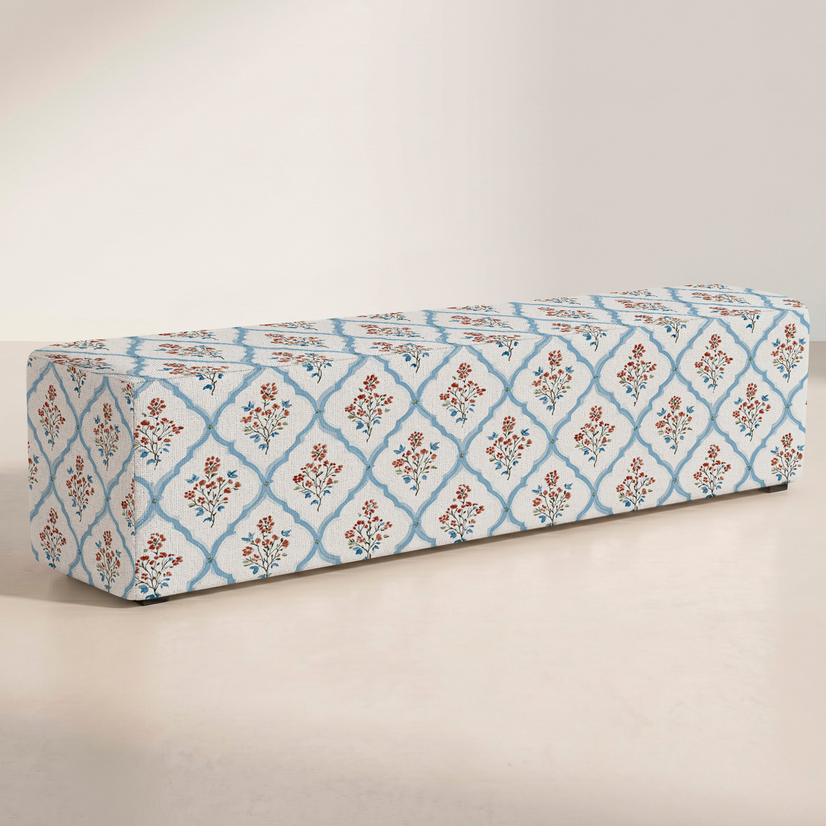 The Josephine Ottoman in Chambray Tiles