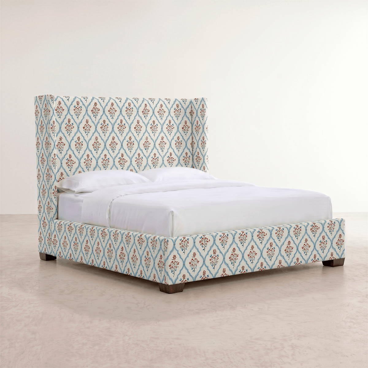 The Selene Bed in Chambray Tiles - Lemon Park