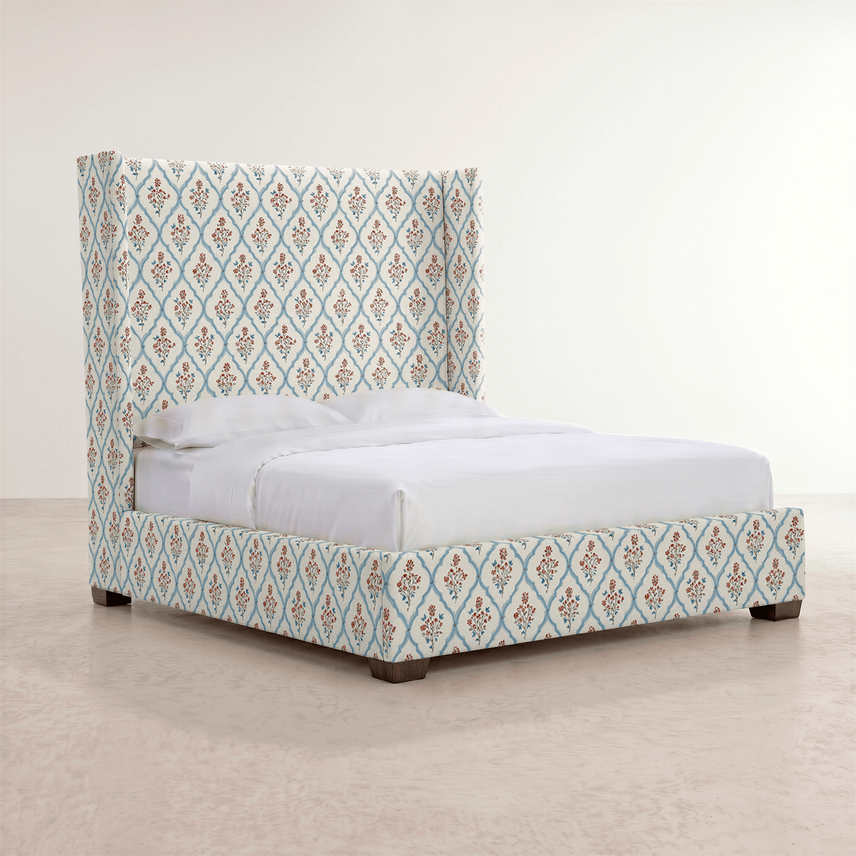 The Selene Bed in Chambray Tiles - Lemon Park