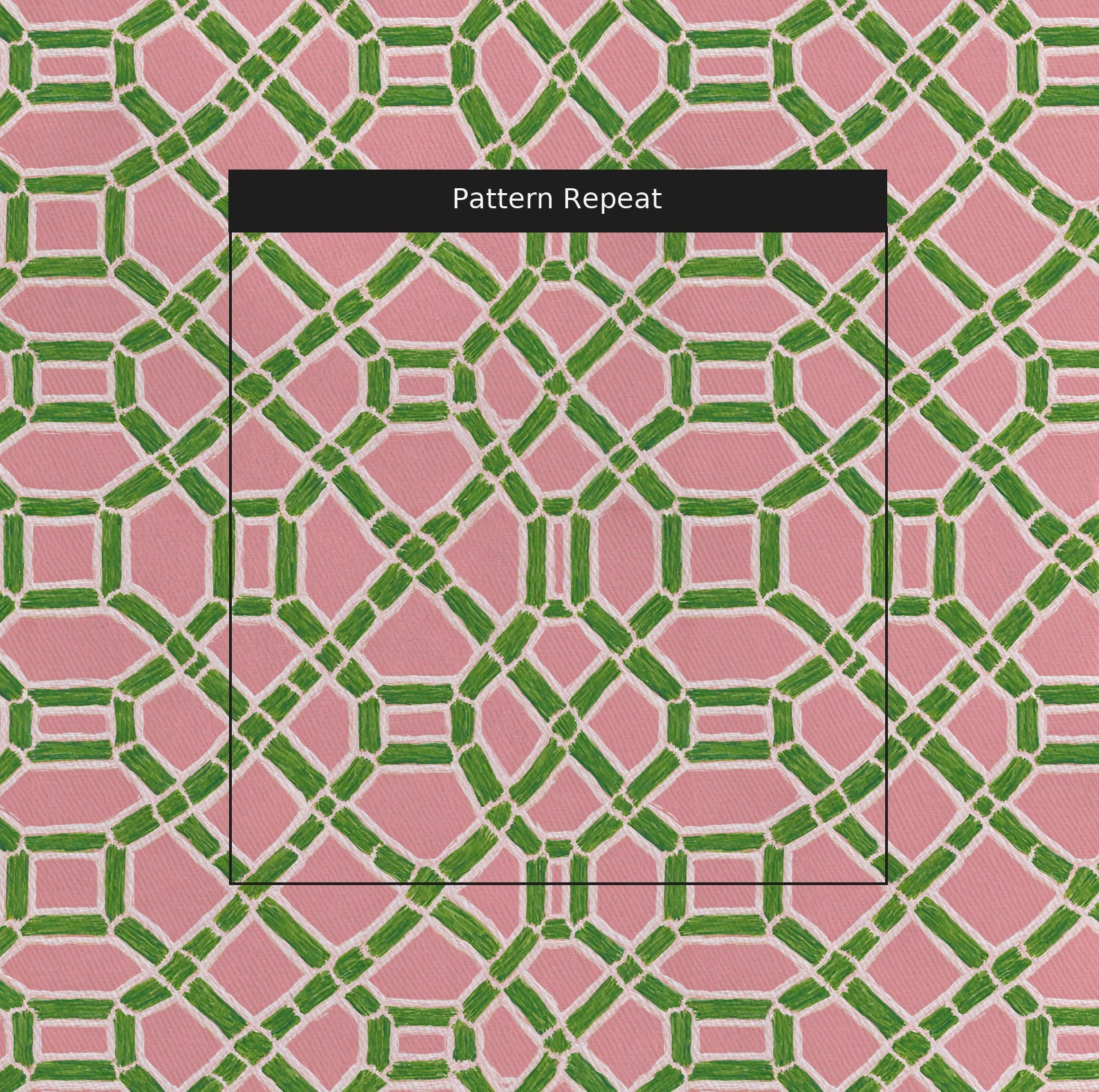 Lemon Park x Kenz Kustomz Palm Canopy Fabric by the Yard — pattern repeat