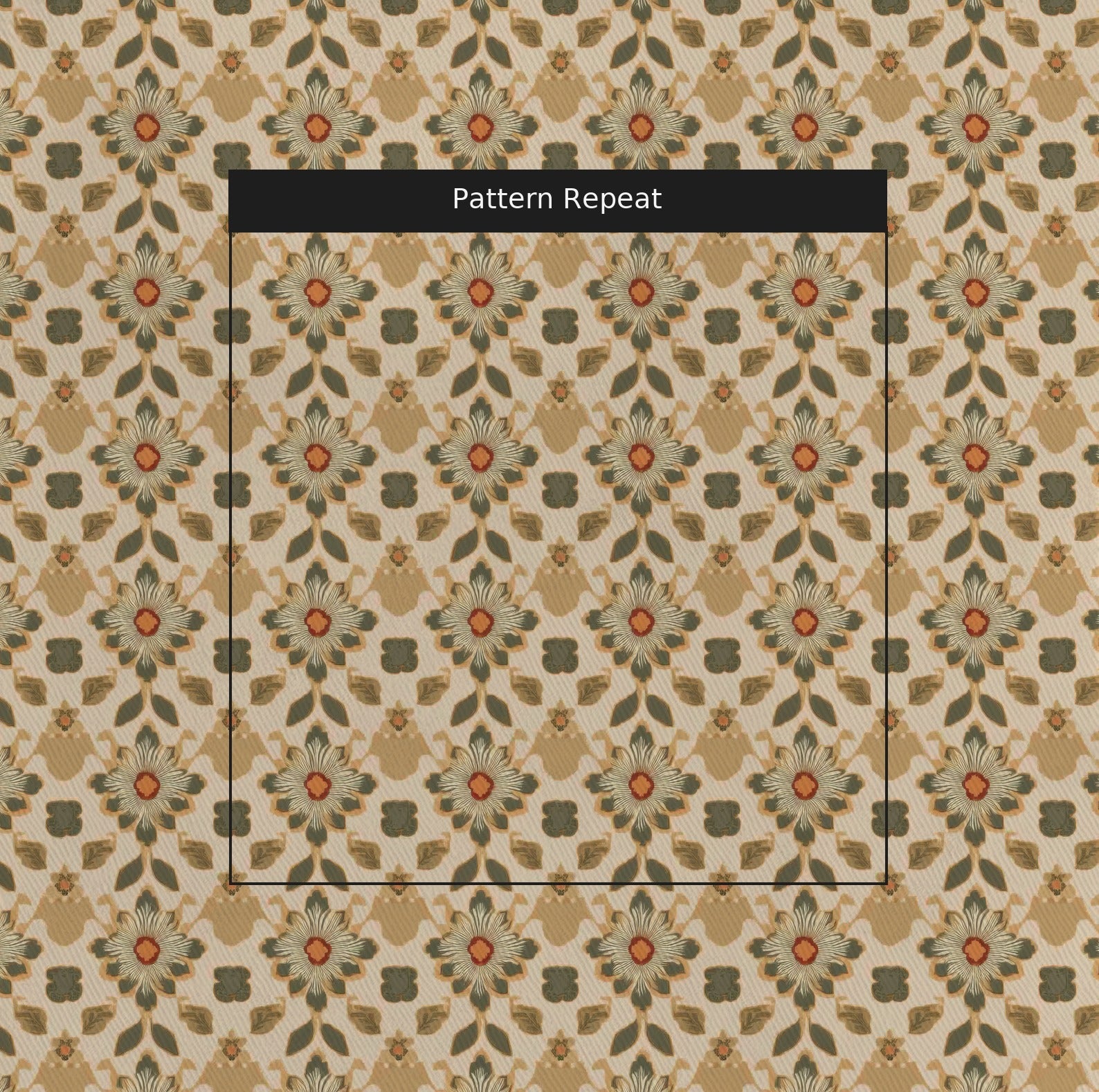 Spice Market Fabric by the Yard — pattern repeat