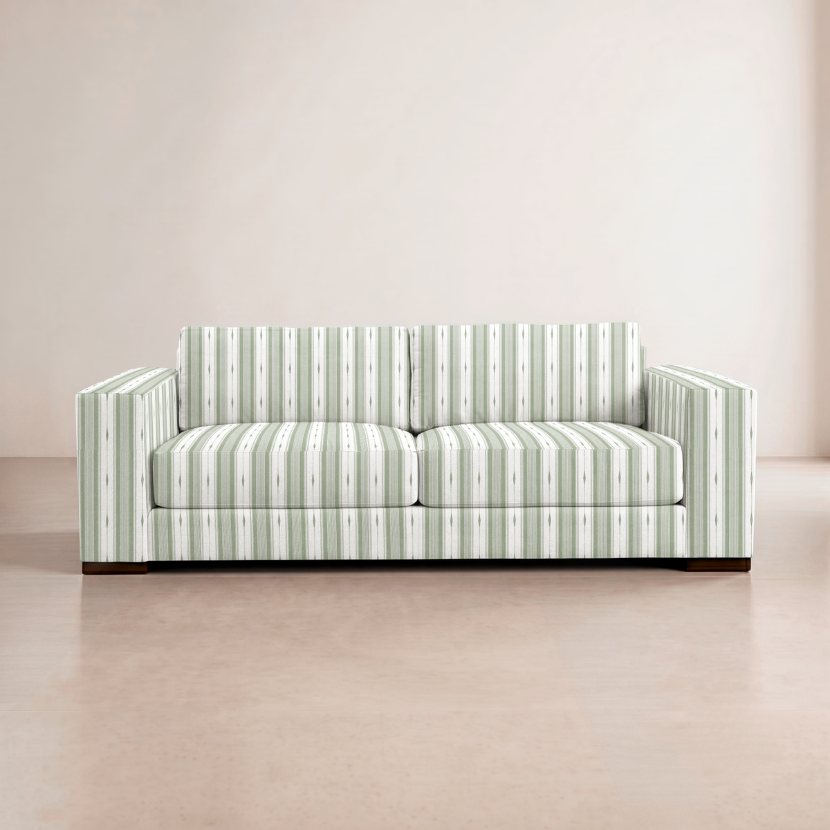 The Christopher Sofa in Blue Dresses Lemongrass Stripes