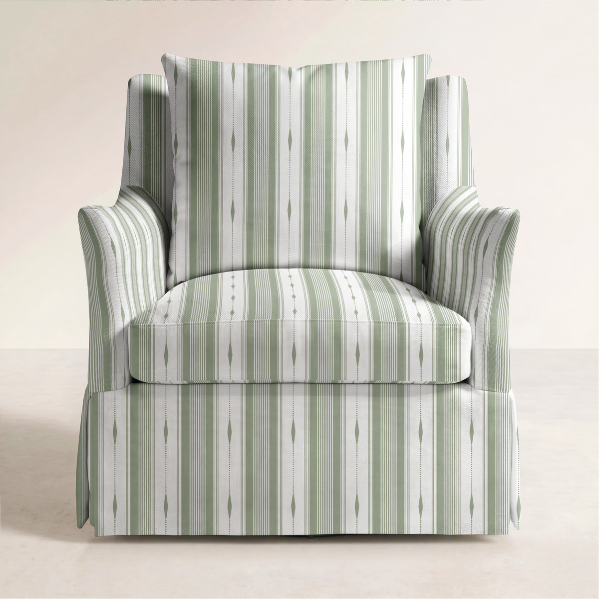 The Eleanor Chair in Blue Dresses Lemongrass Stripes