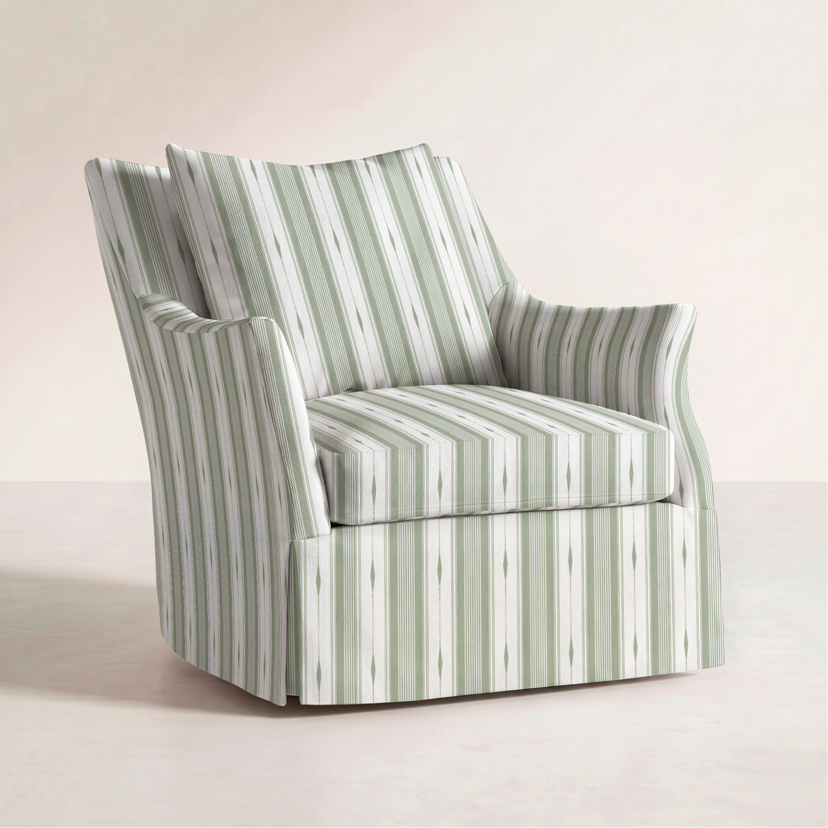 The Eleanor Chair in Blue Dresses Lemongrass Stripes