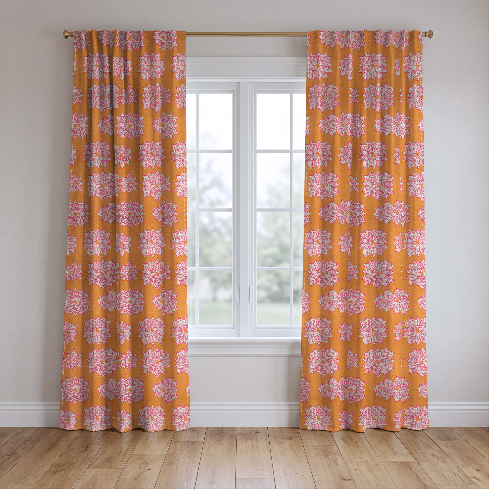 Orange Margarita - Drapery — two panels
