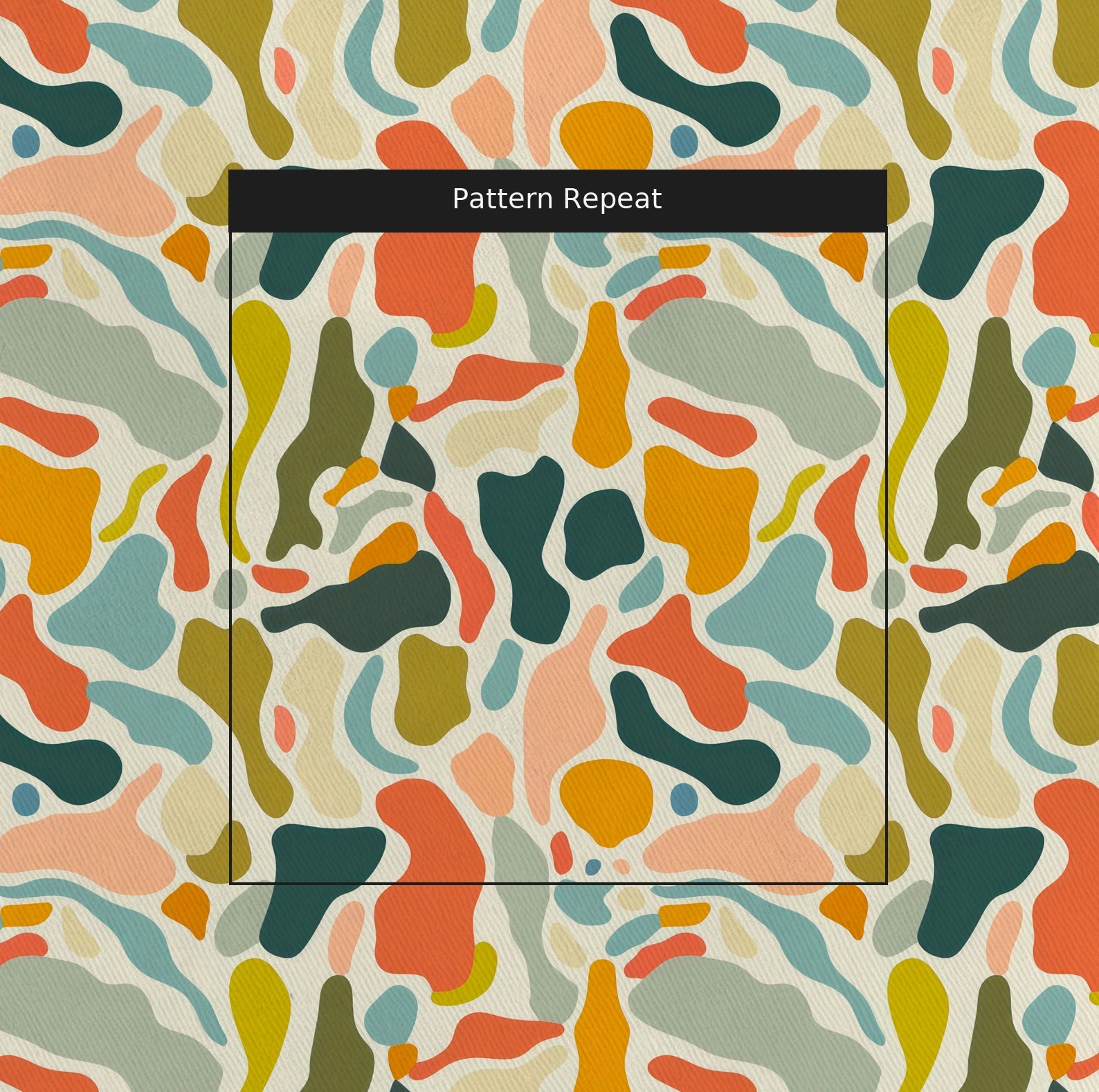 Whimsical Terra Fabric by the Yard — pattern repeat