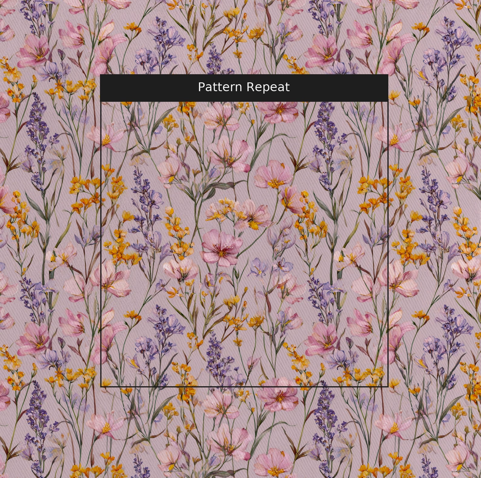 Wildflower Veil Fabric by the Yard — pattern repeat