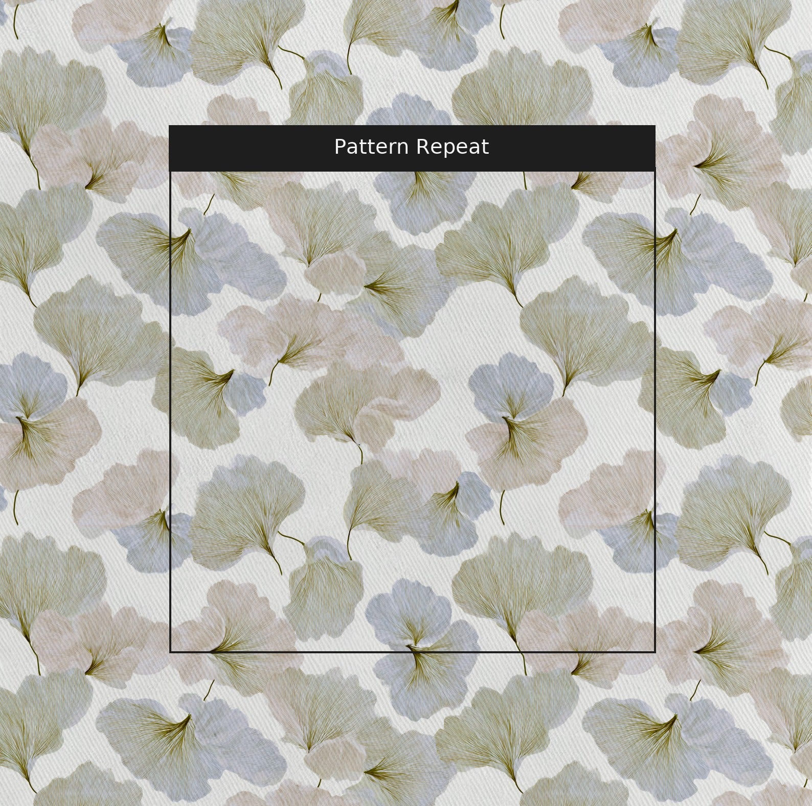 Ginkgo Veil Fabric by the Yard — pattern repeat
