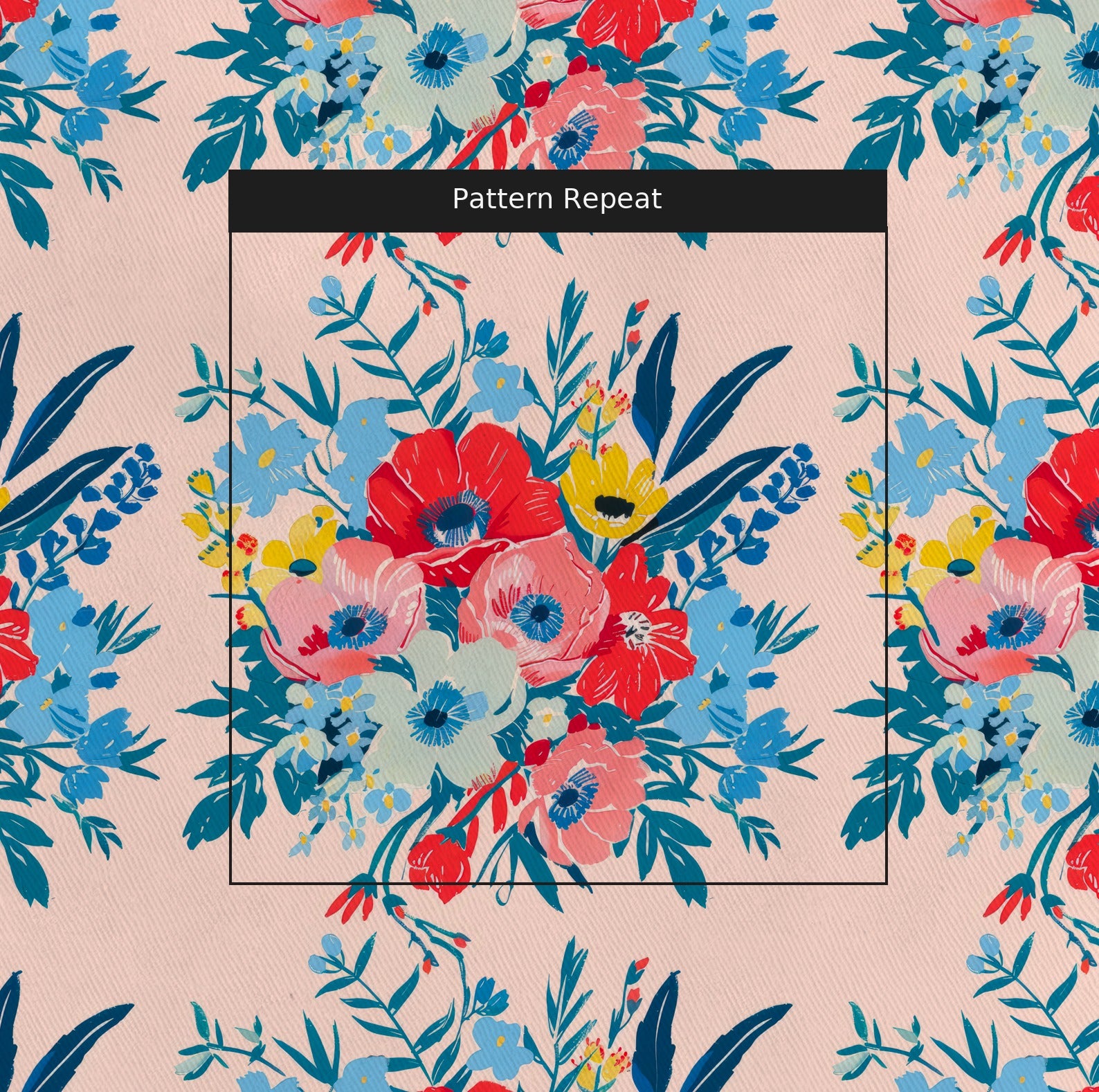 Ella's Eden Fabric by the Yard — pattern repeat