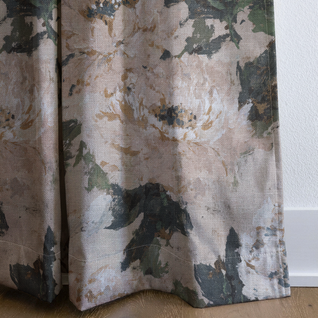Soft Peony - Drapery — corner closeup