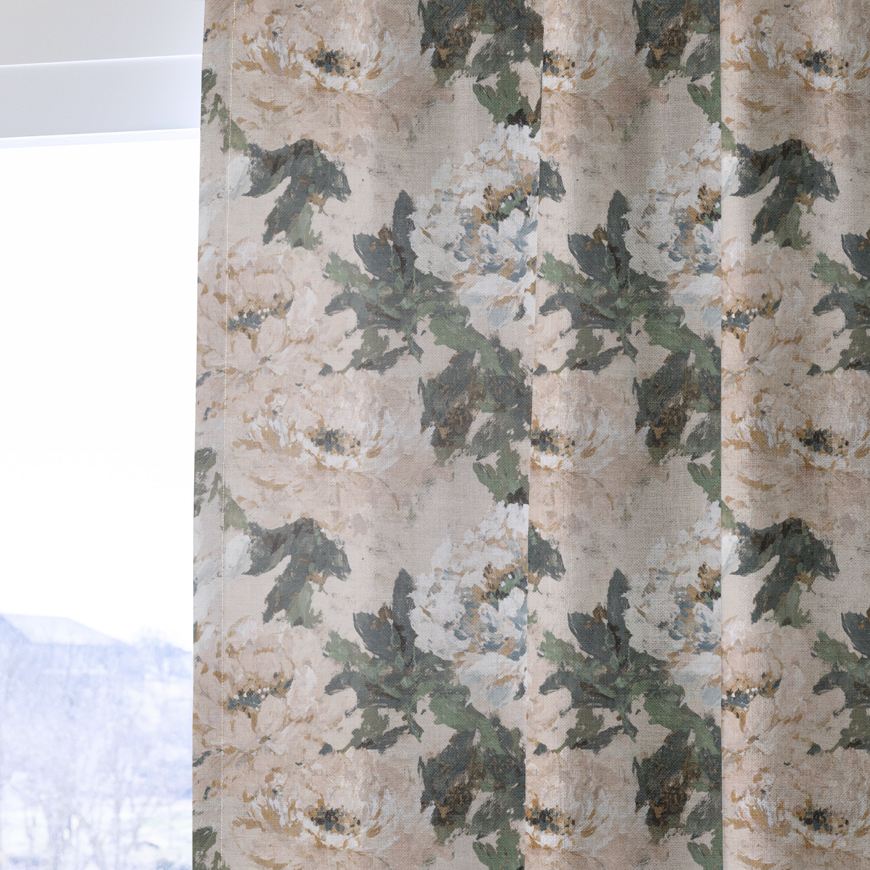 Soft Peony - Drapery — one panel