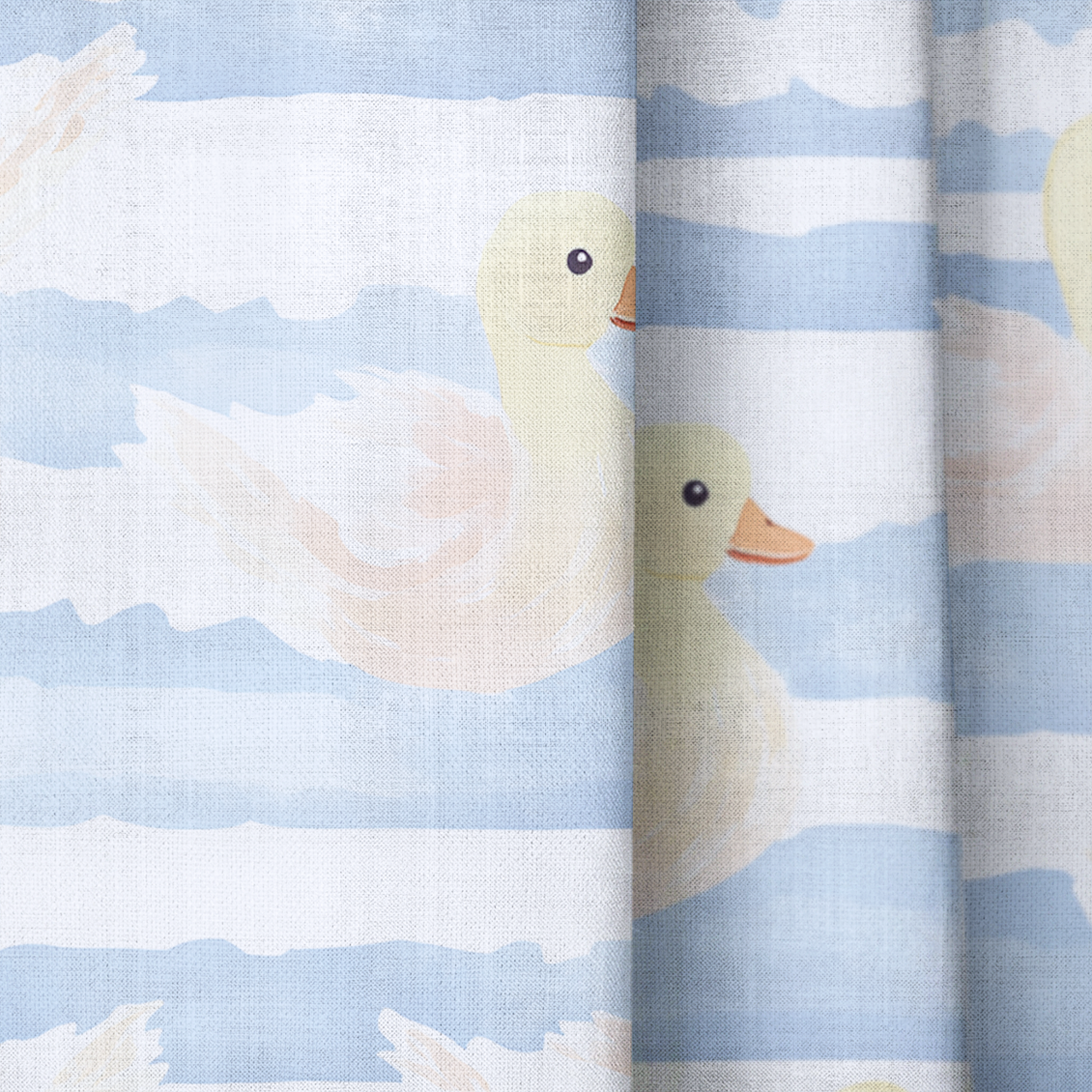 Little Ducklings - Drapery — close up