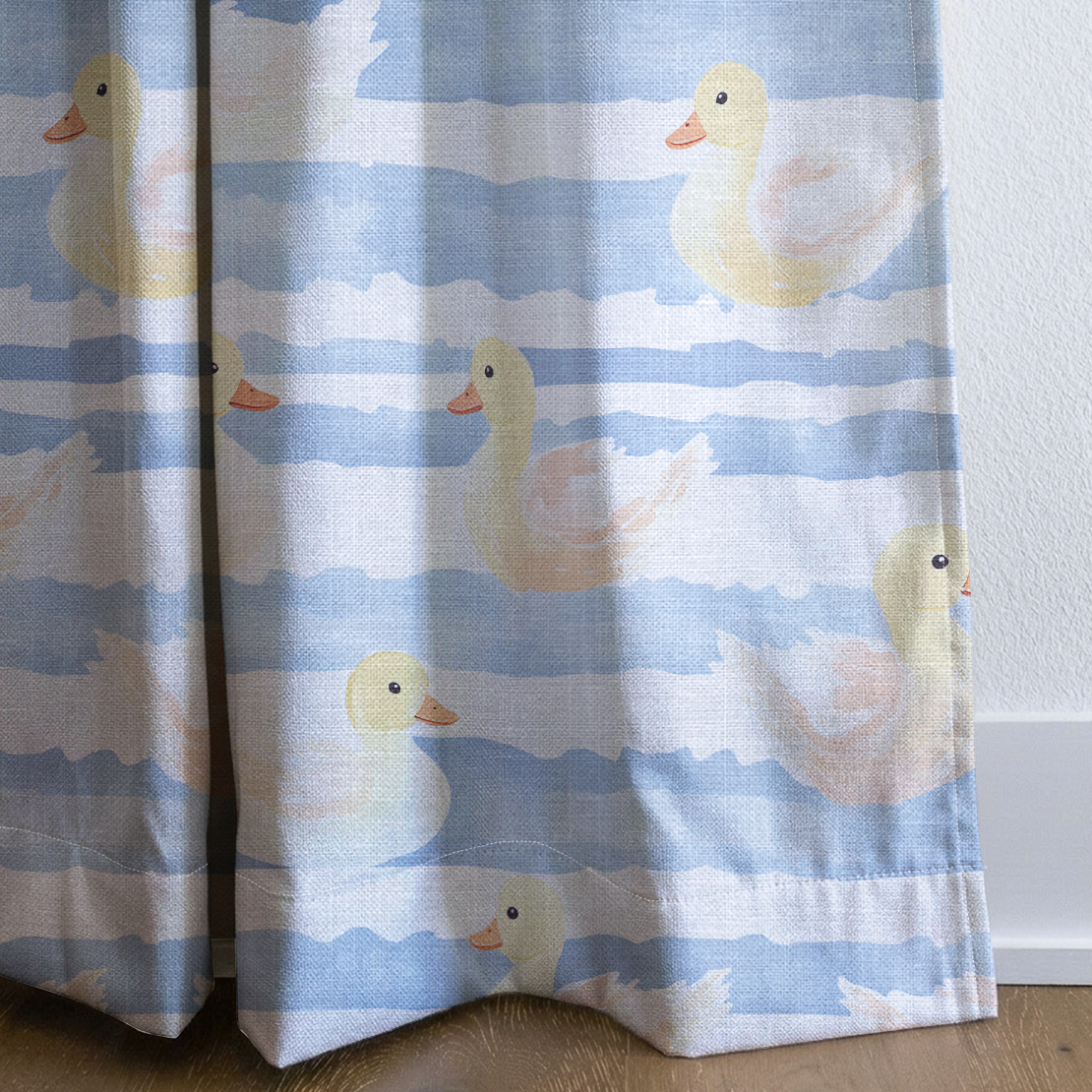 Little Ducklings - Drapery — corner closeup