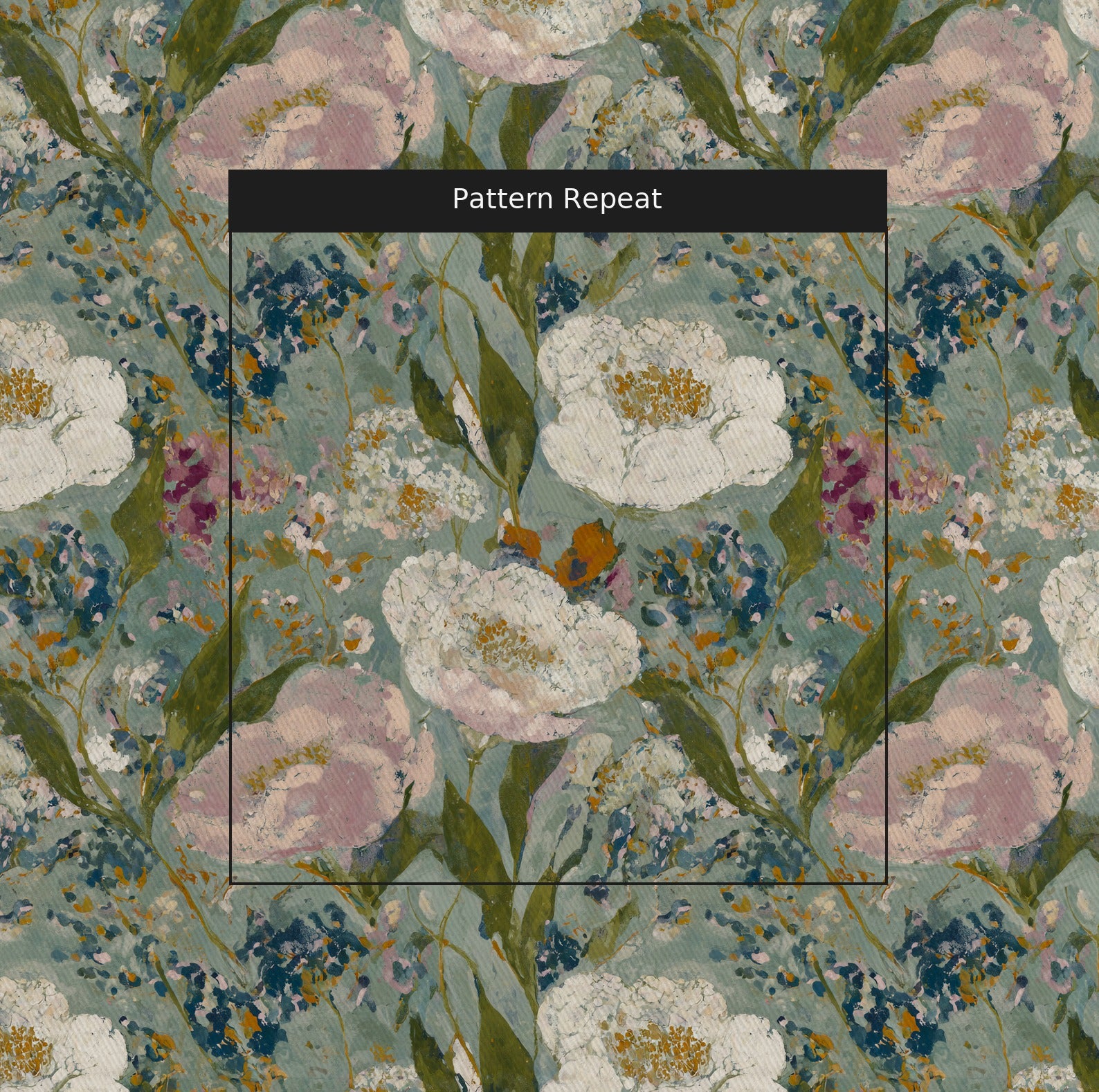Open Petal Fabric by the Yard — pattern repeat
