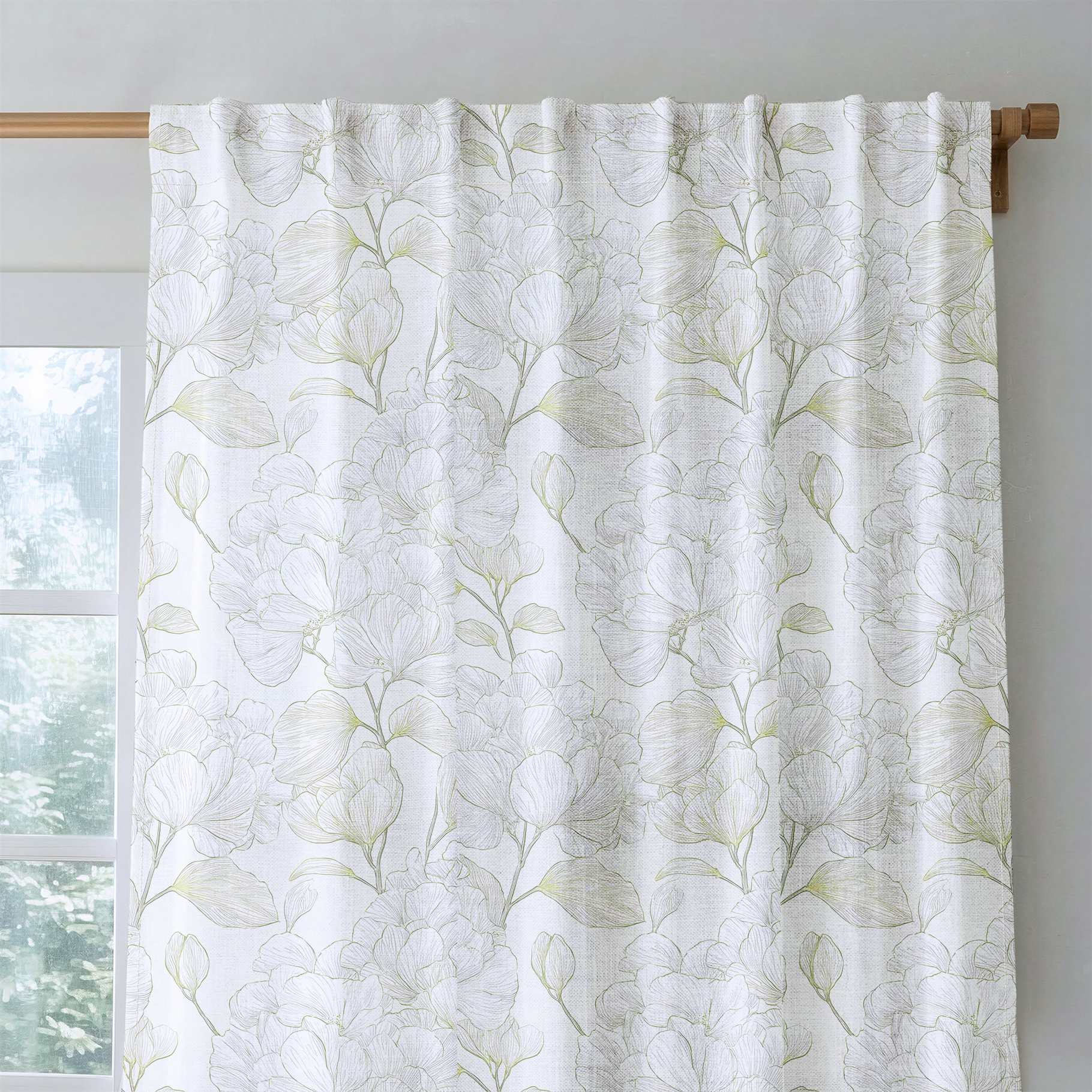 Yellow Hue Hydrangea - Drapery — rod
