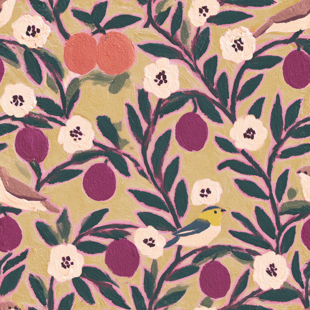 Songbird Orchard Wallpaper