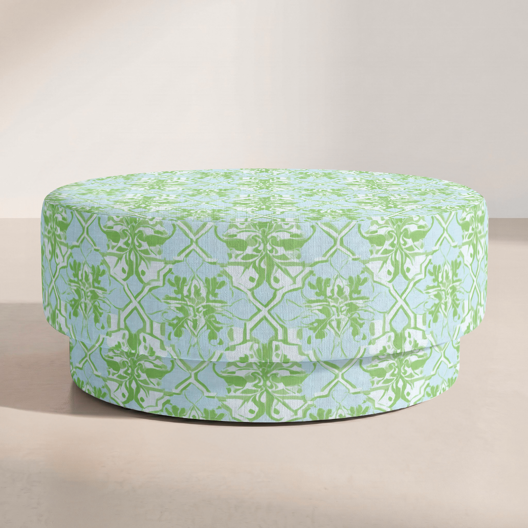 The Adelaide Ottoman in Key Lime