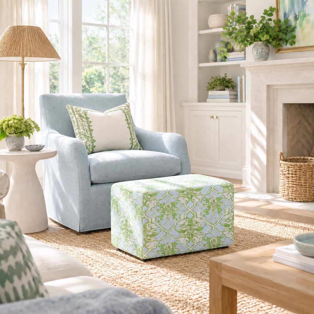 The Josephine Ottoman in Key Lime