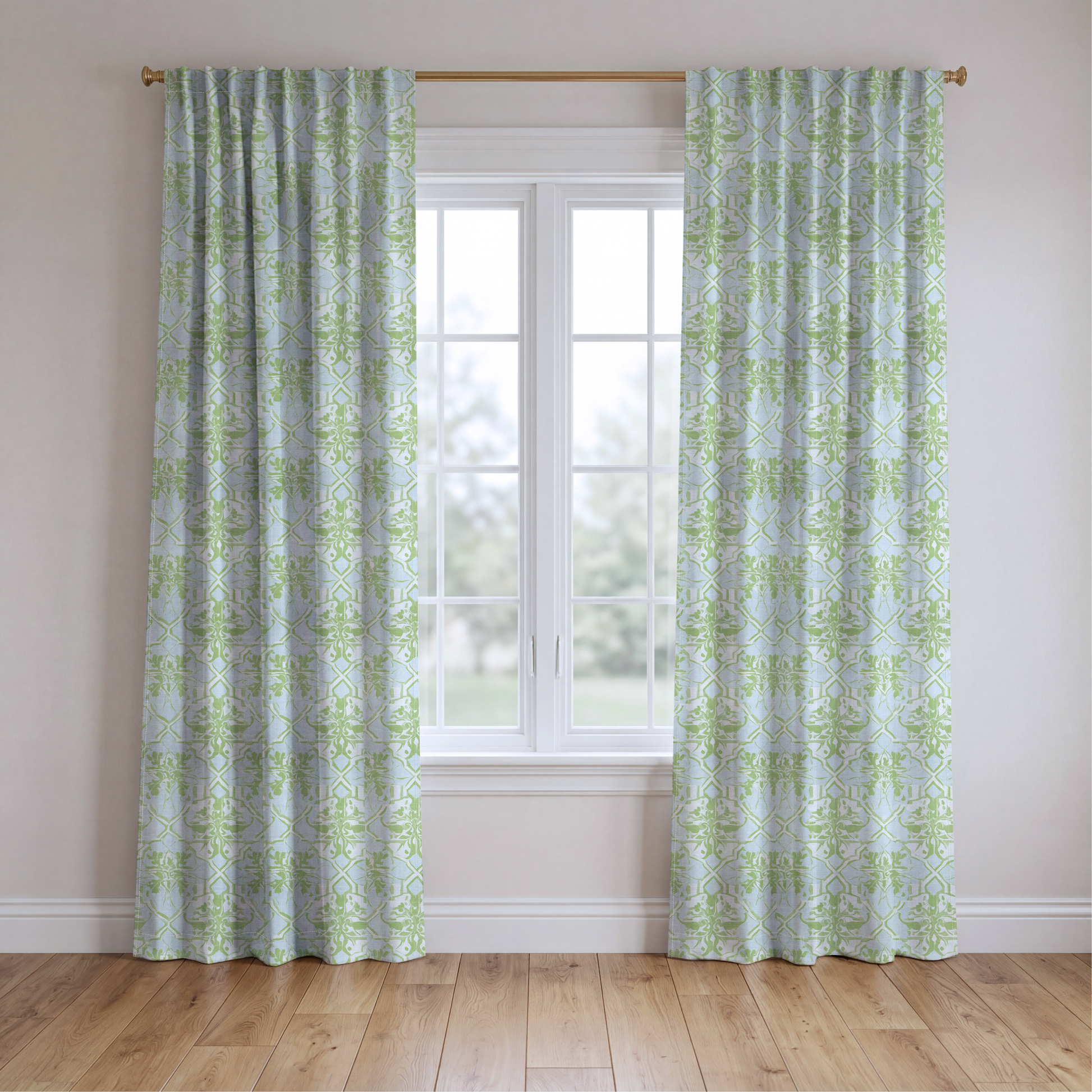 Key Lime - Drapery — two panels