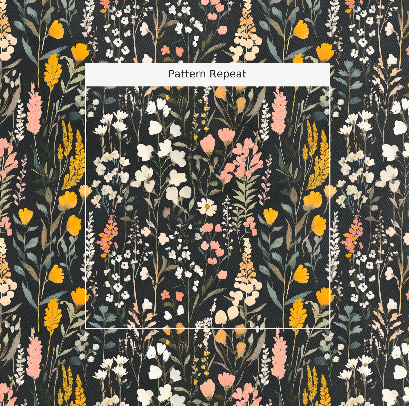 Bell Meadow Fabric by the Yard — pattern repeat